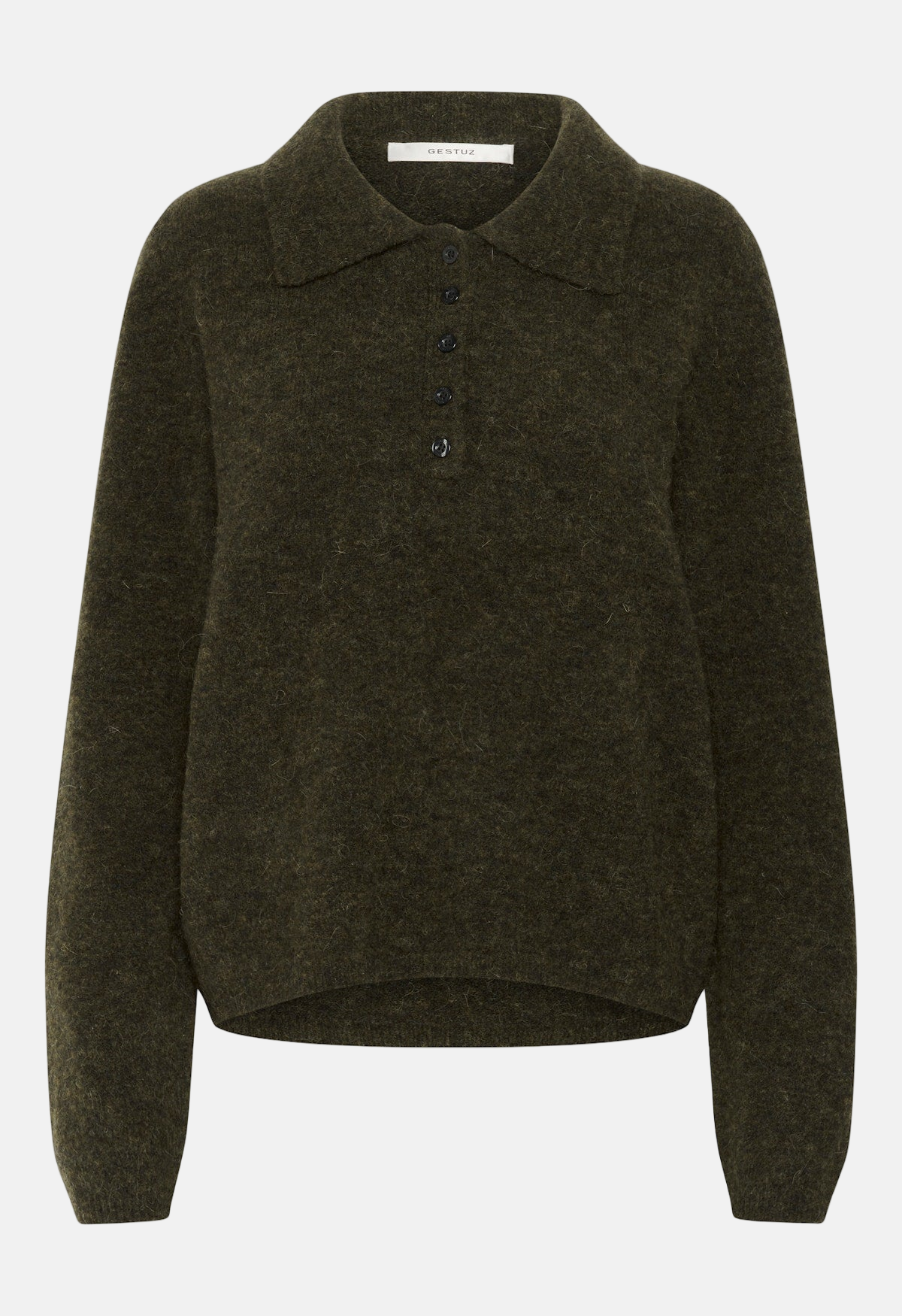 Gestuz Alpha, Olive Mélange, Polo Pullover