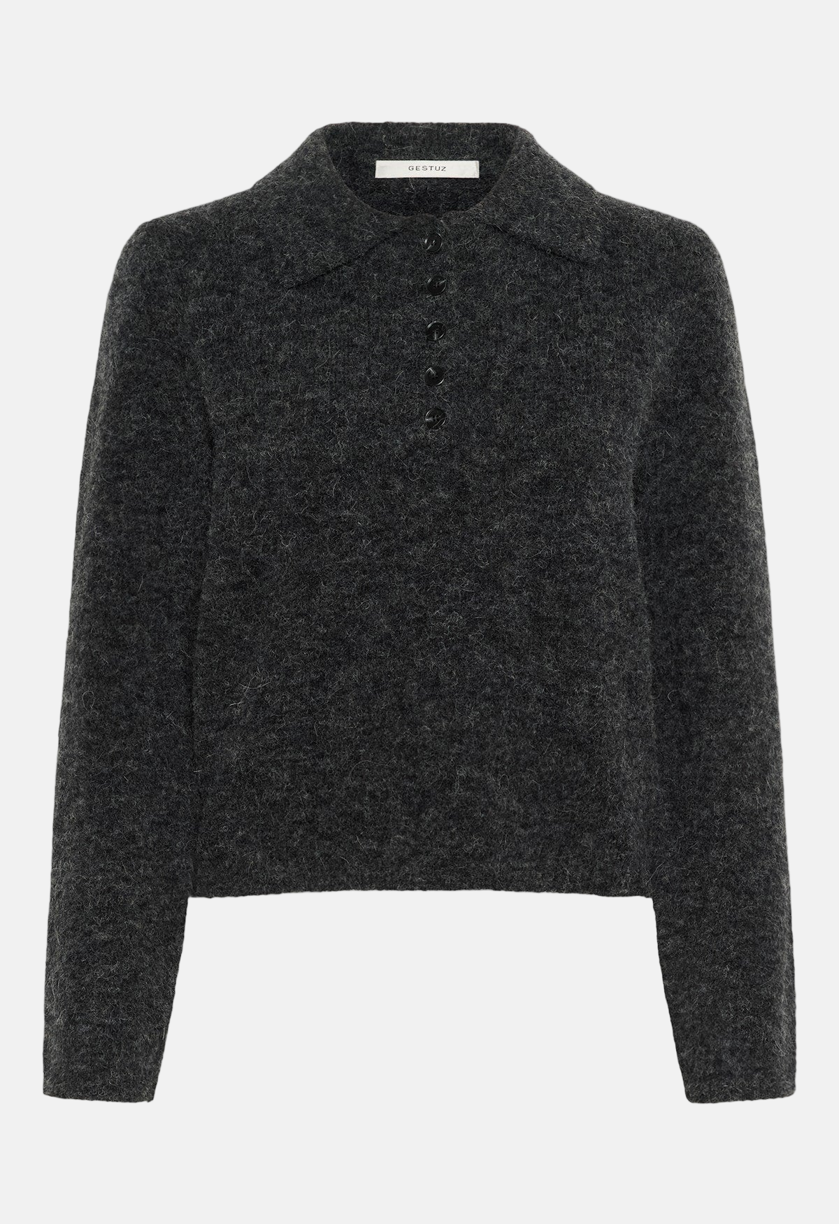 Gestuz Alpha, Charcoal Melange, Polo Pullover
