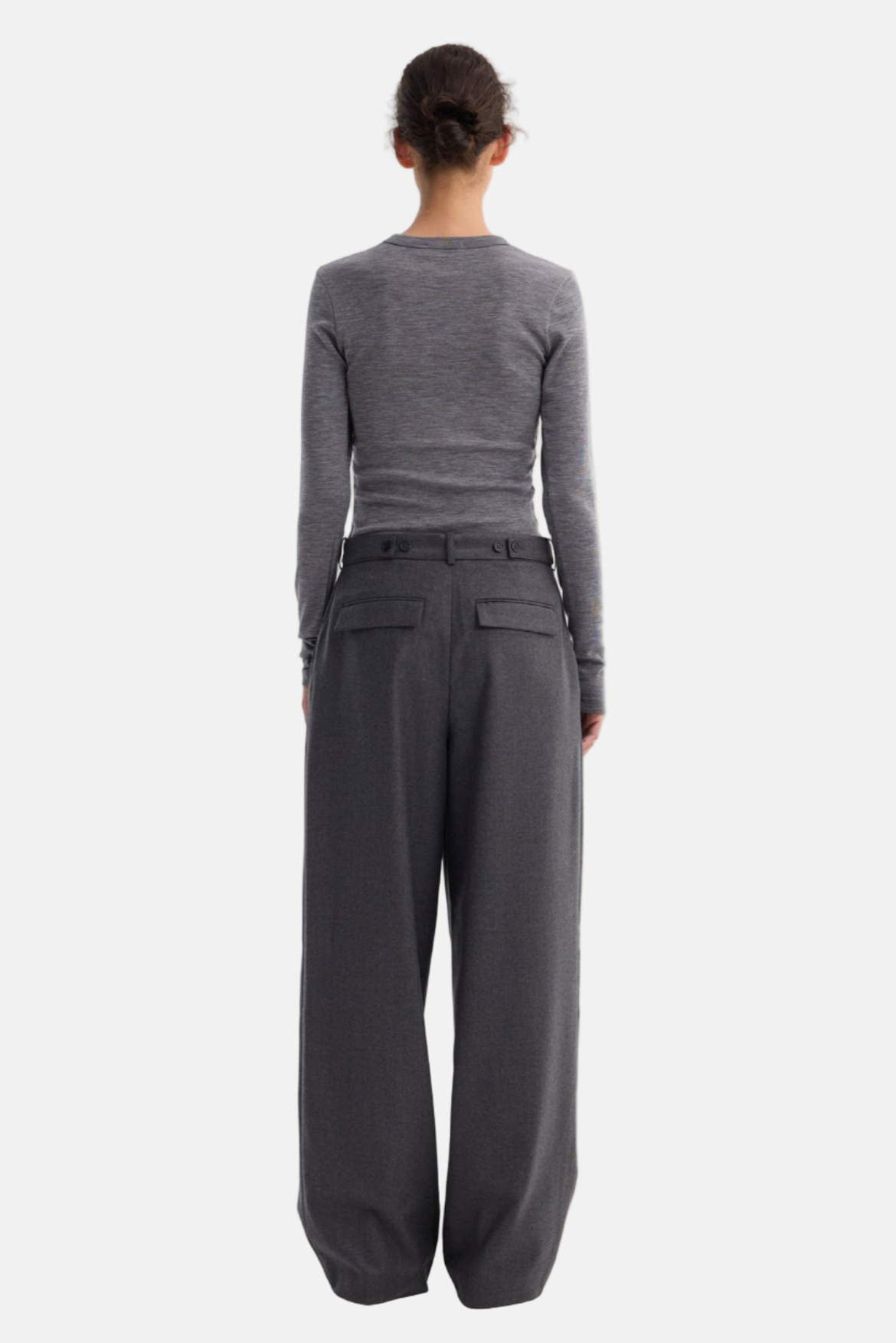 Róhe, Mid Grey Melange, Long Sleeve