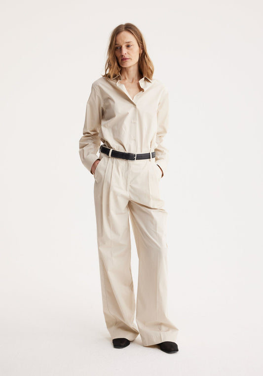 Wide Leg Chino, Sand, Pants