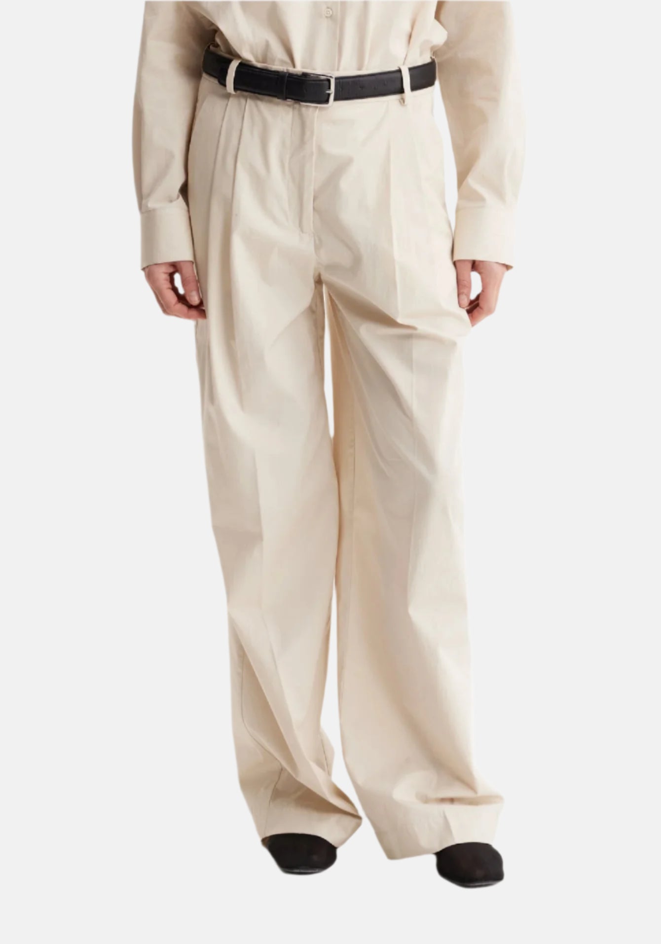 Róhe Wide Leg Chino, Sand, Hose