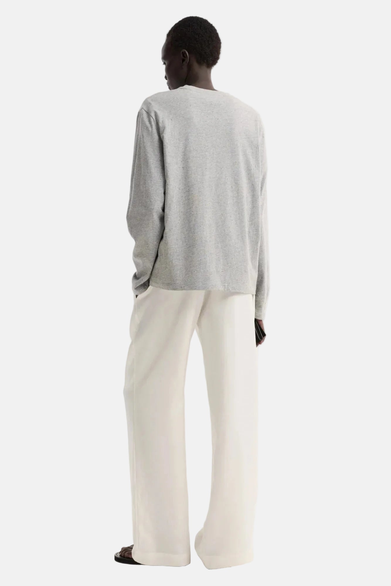 Róhe, Slub, light grey melange, Langarm