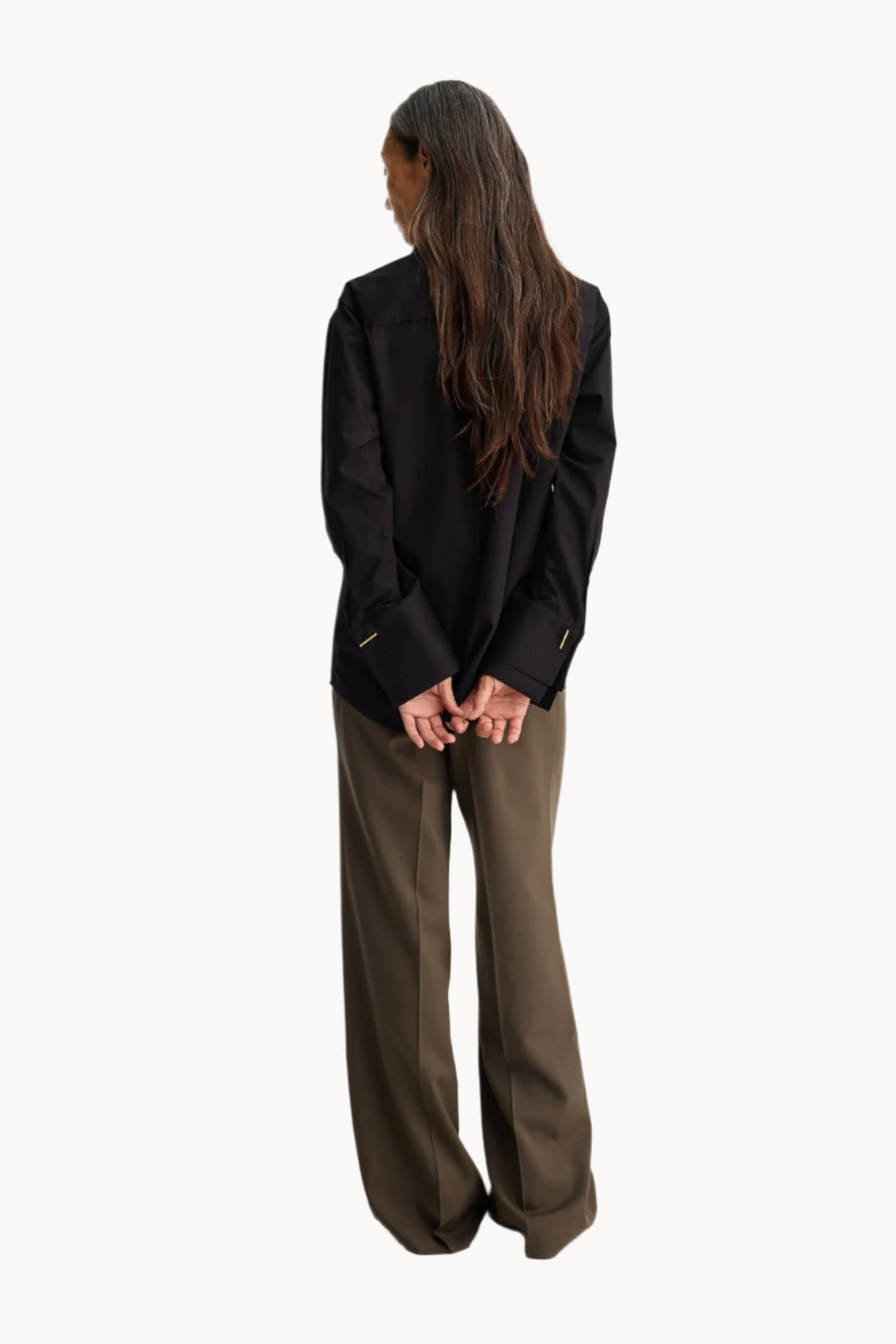 Róhe Shirt with double cuff, Black, Bluse