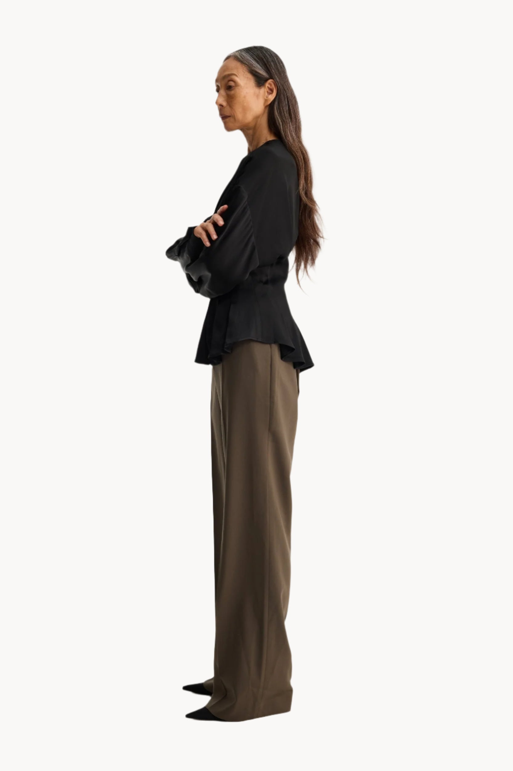 Róhe Shirt with double cuff, Black, Bluse