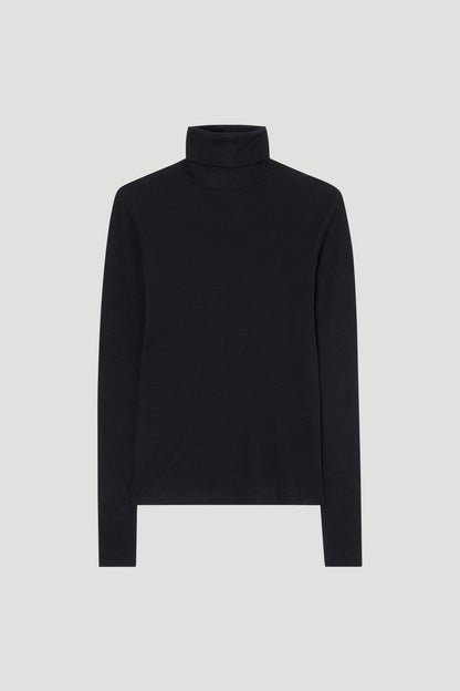 Fine wool turtleneck, Black, Rollkragen