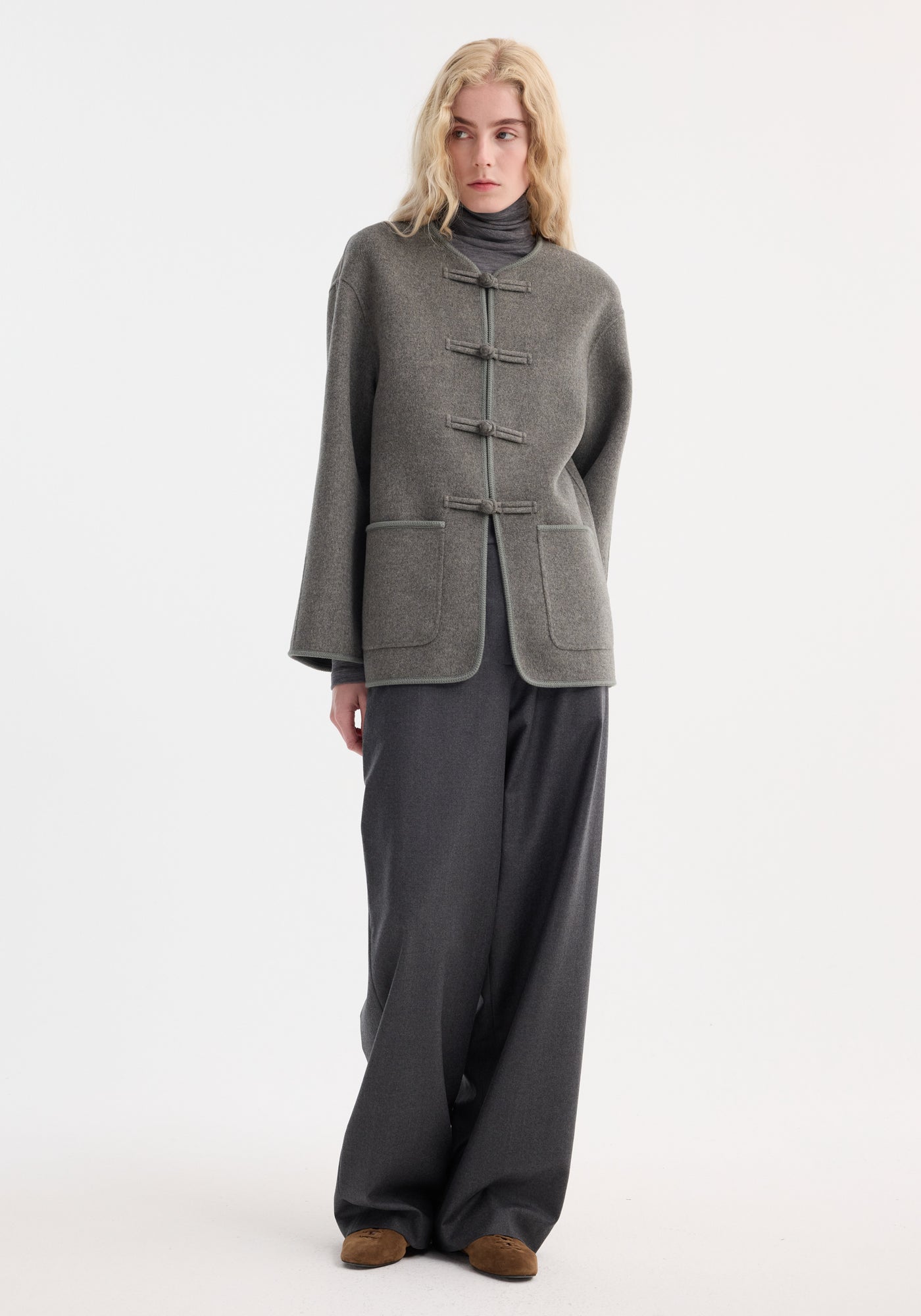 Róhe Mandarin, Mid Grey Melange, Wolljacke
