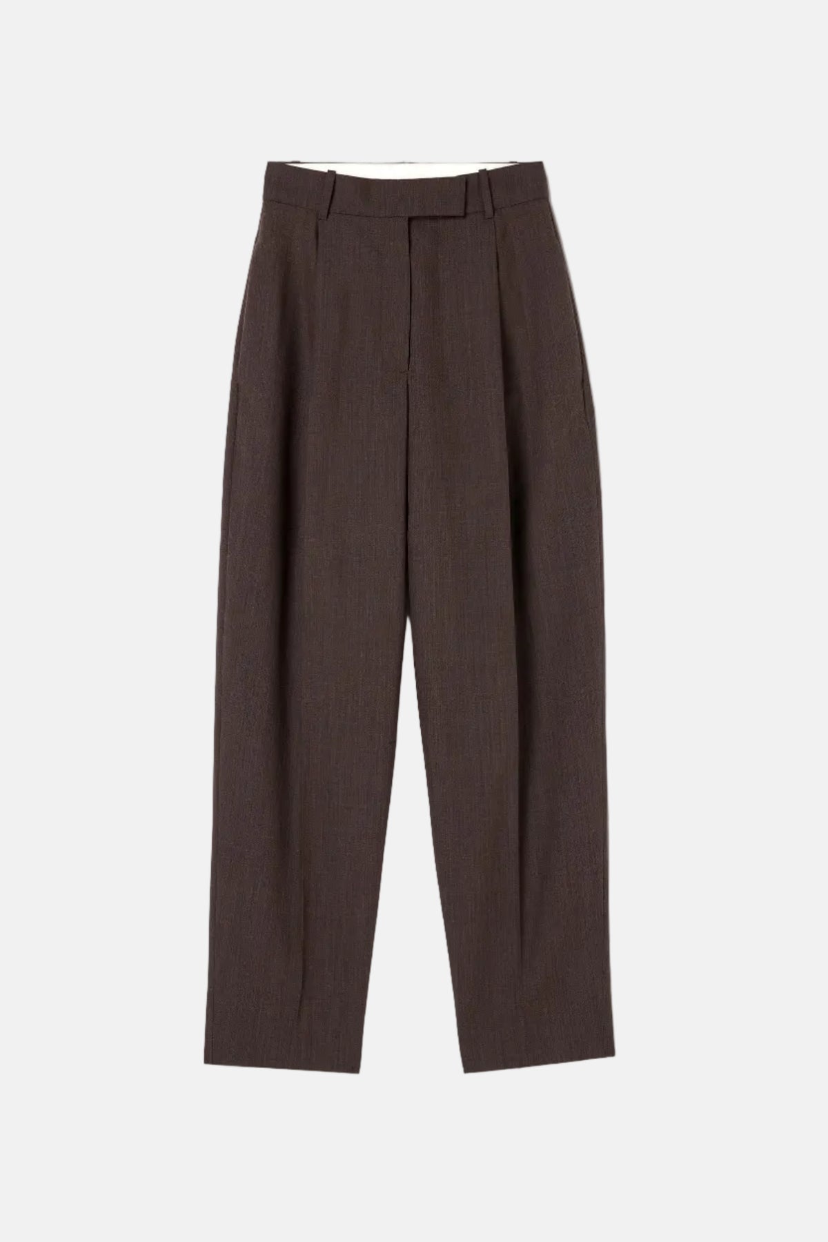 Róhe Daria Single Pleat Straight leg Hose in Dark Brown