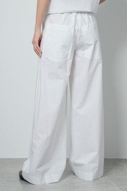 Wide Leg Trackpants, White, Hose