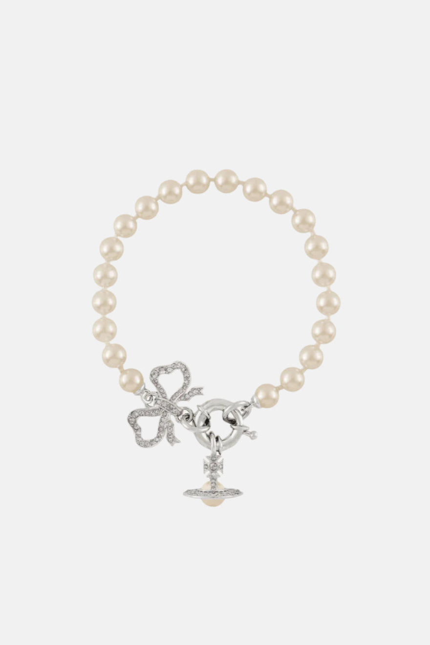 Vivienne Westwood Rigoberta, Crystal Velvet, Platinum Perlen-Armband