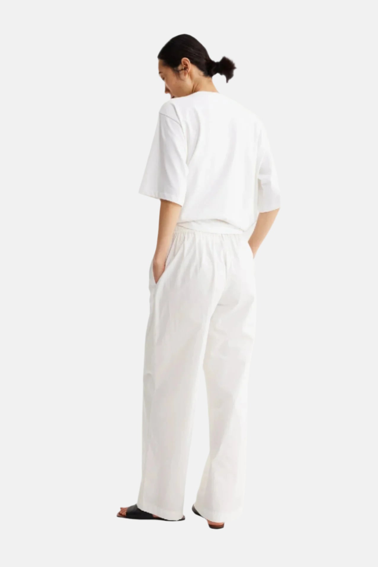 Róhe Wide Leg Cotton, White, Hose