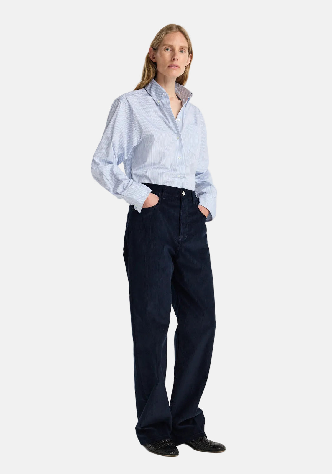 Róhe Bruun - Signature Cuorduroy, Night, Baggy Hose