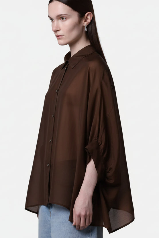 Roberto Collina Woven 3/4, Verde Militare, Shirt