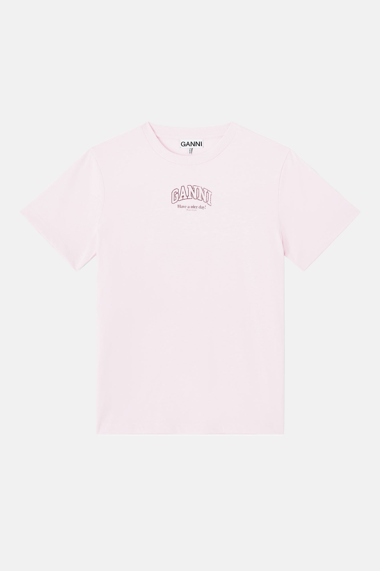 GANNI Essentials Tee in Chalk Pink aus Organic Cotton, Basic T-Shirt mit Logo.