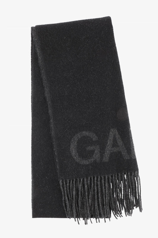 Fringed Wool, Black, Schal