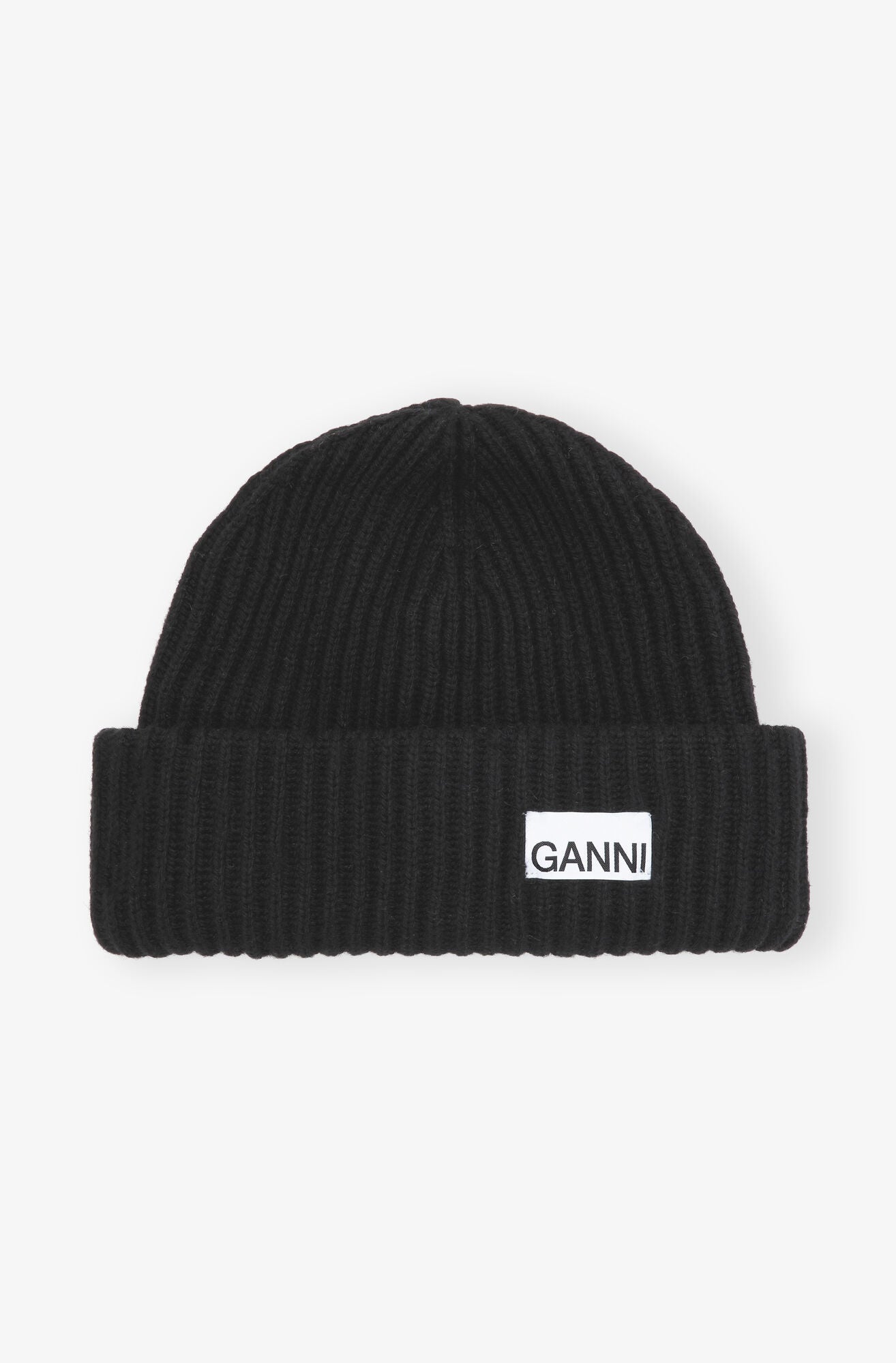 GANNI Structured Rib, Black, Mütze