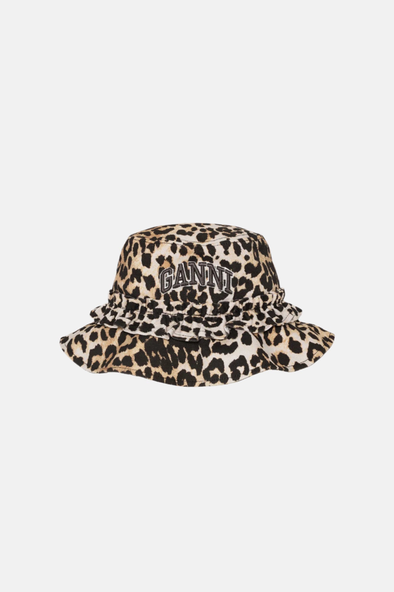 GANNI Cotton Canvas, Leopard, Bucket Hat