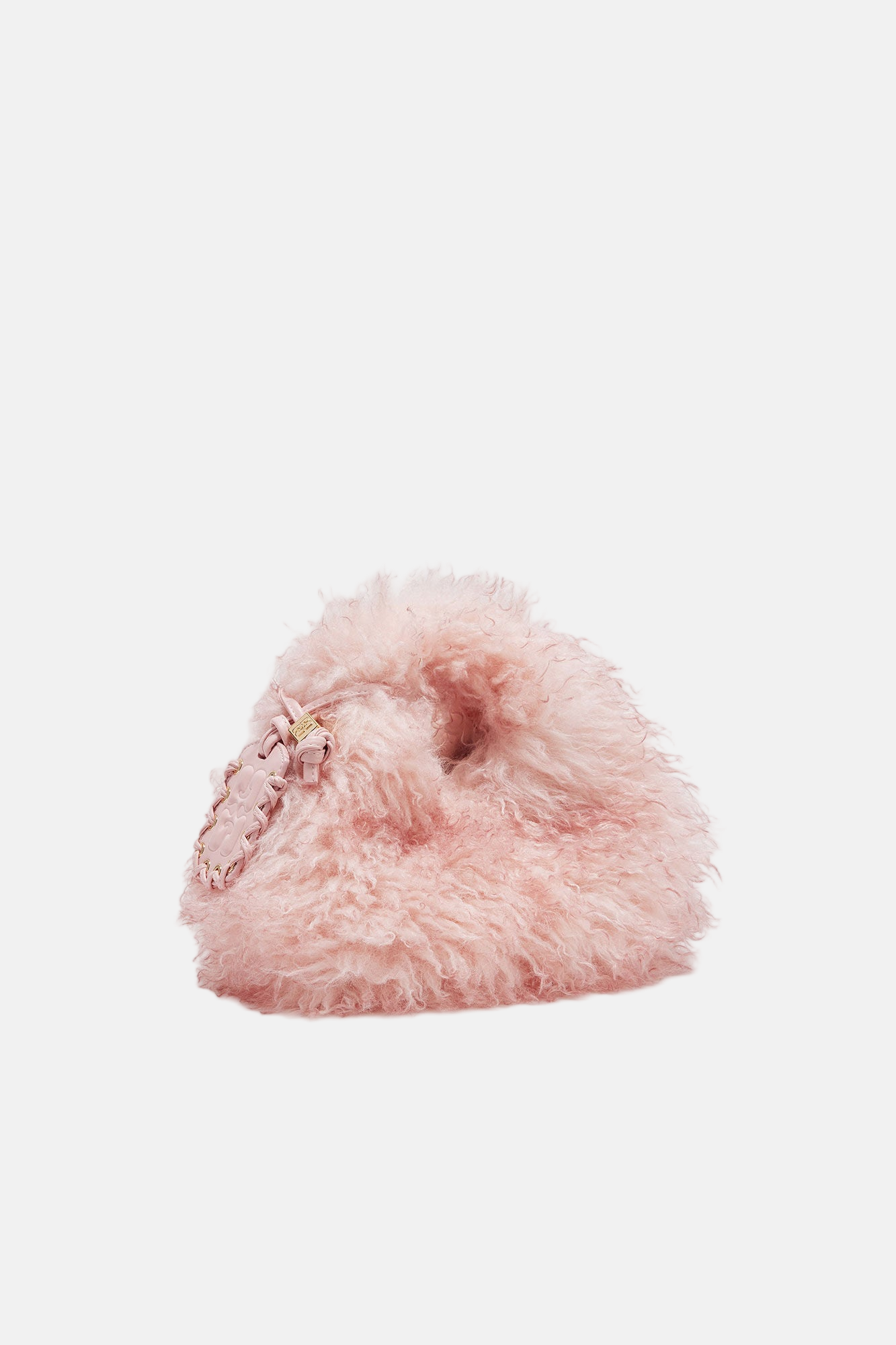 GANNI Hobo Mini Fur, Rose, Tasche