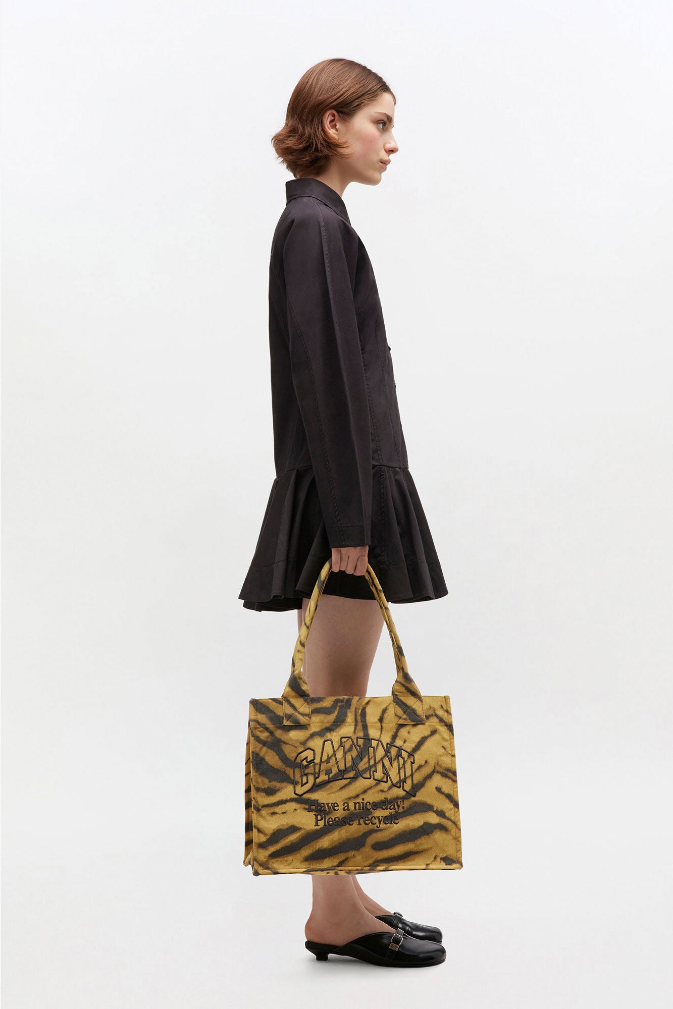 GANNI Large Shopper, Khaki, Tasche