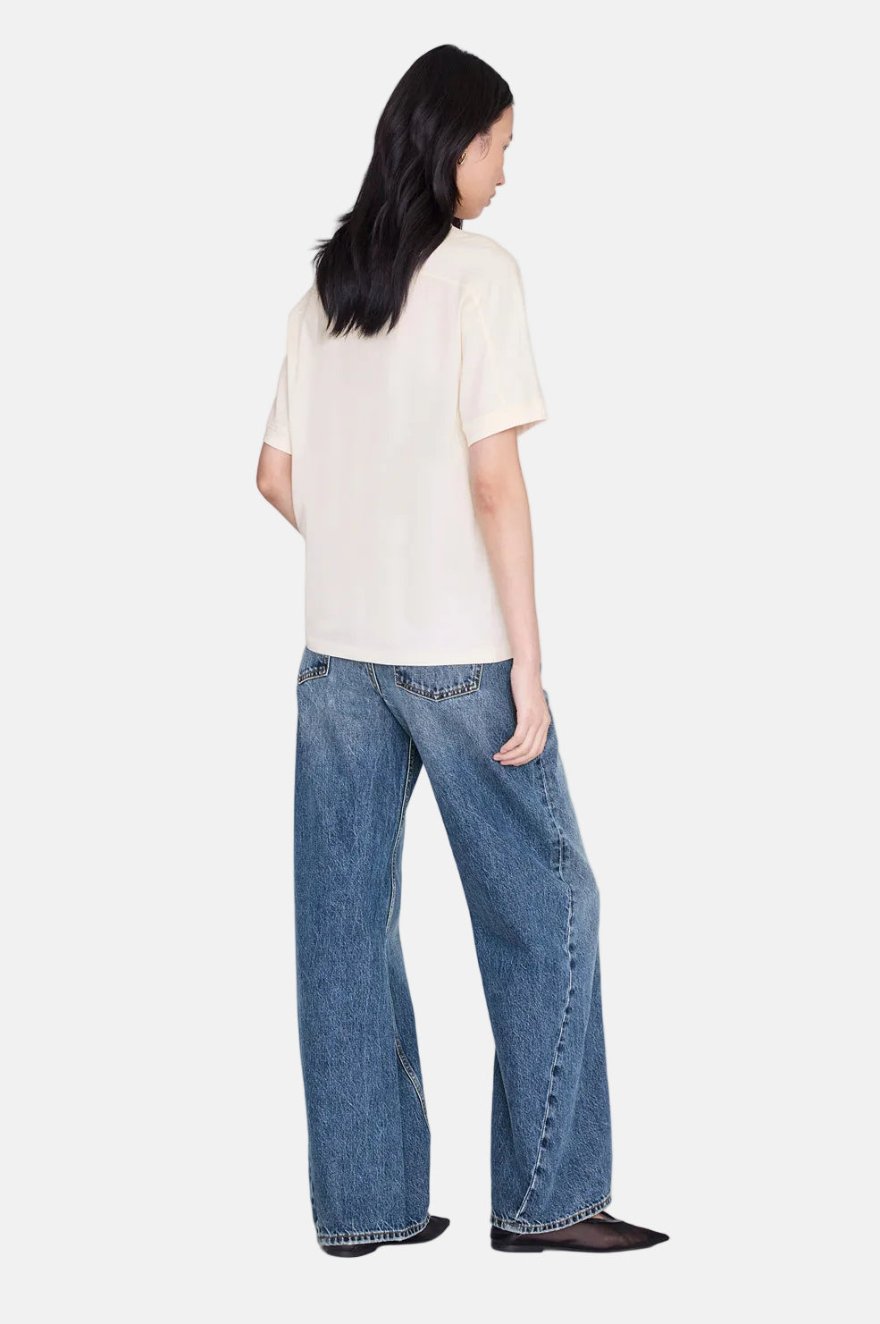 Anine Bing Jaylin Tee, Cream, Shirt