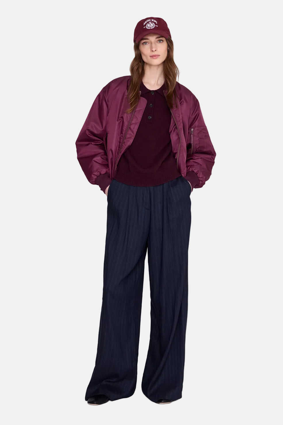 Anine Bing Jeremy, Burgundy, Cap