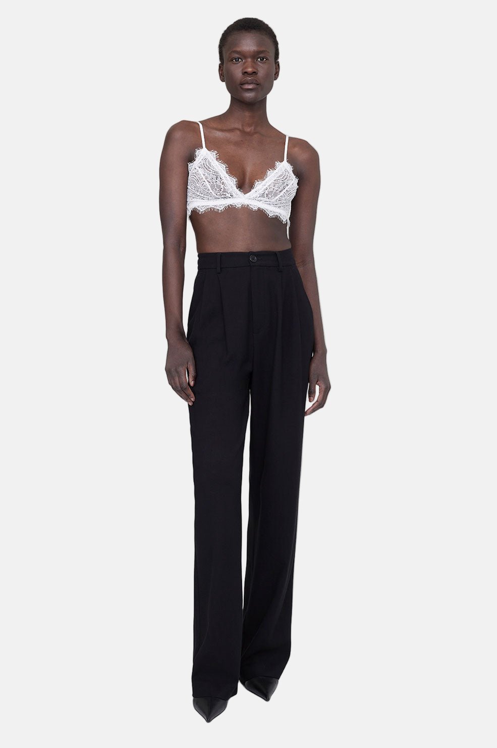 Anine Bing, Ivory, Lace Bra with Trim