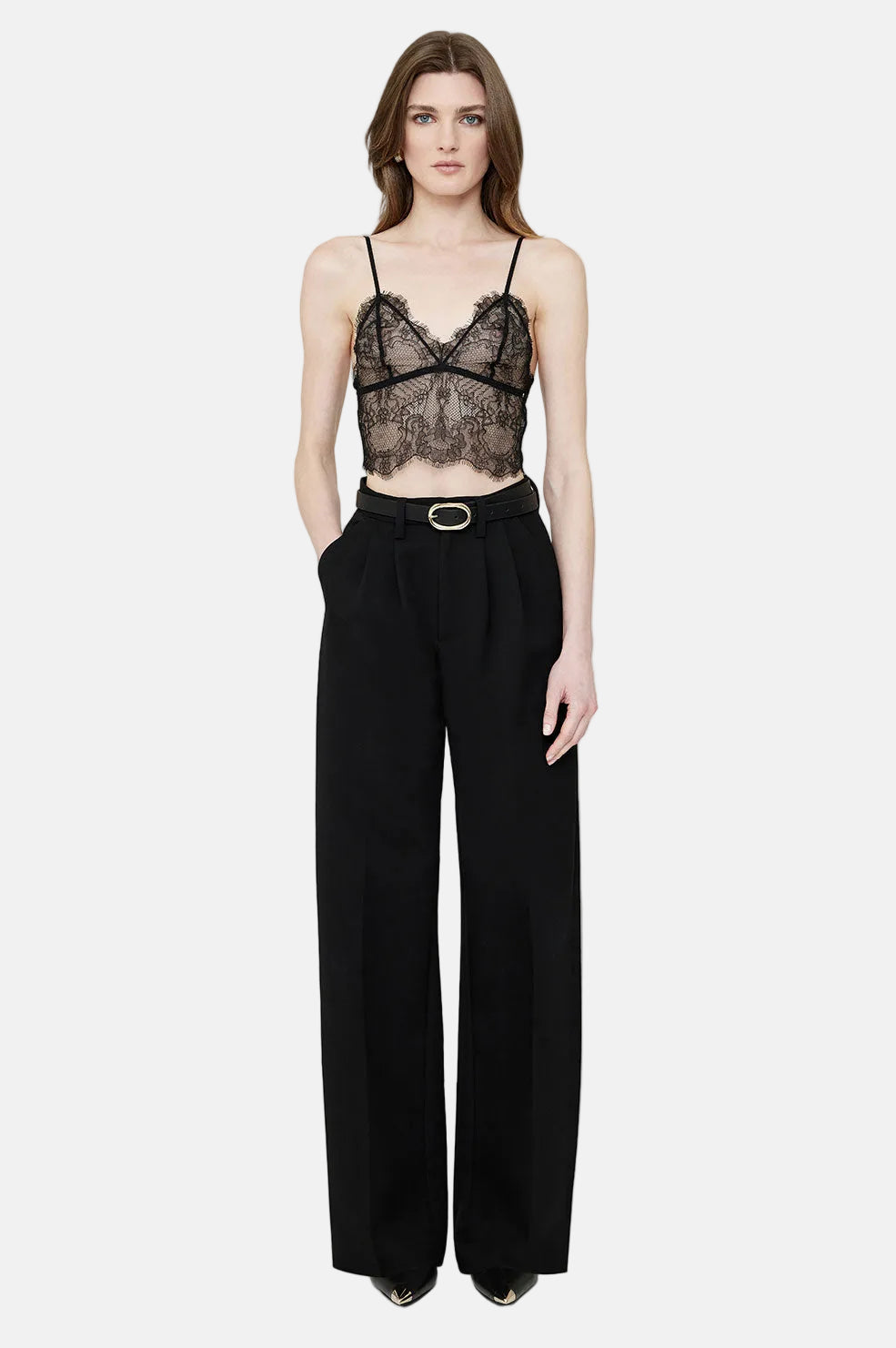 Anine Bing, Black, Lace Bralette