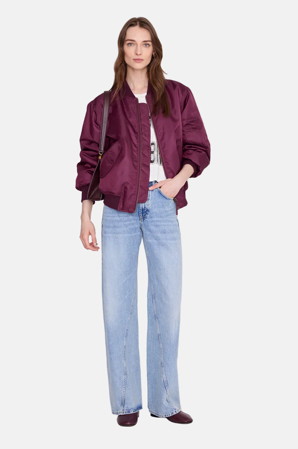 Anine Bing Leon, Burgundy, Bomber