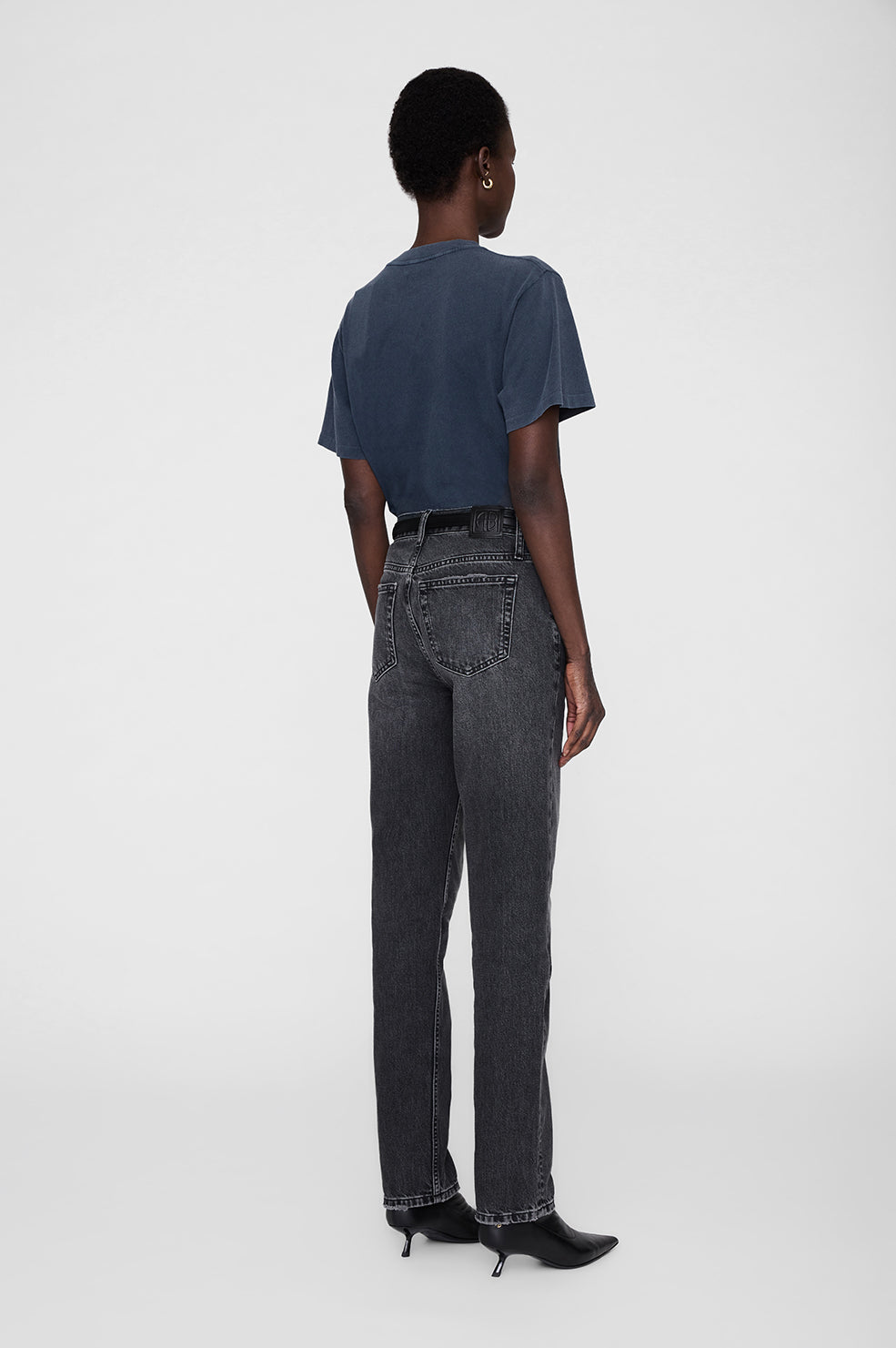 Anine Bing, Lili, Washed Black, Snake T-Shirt