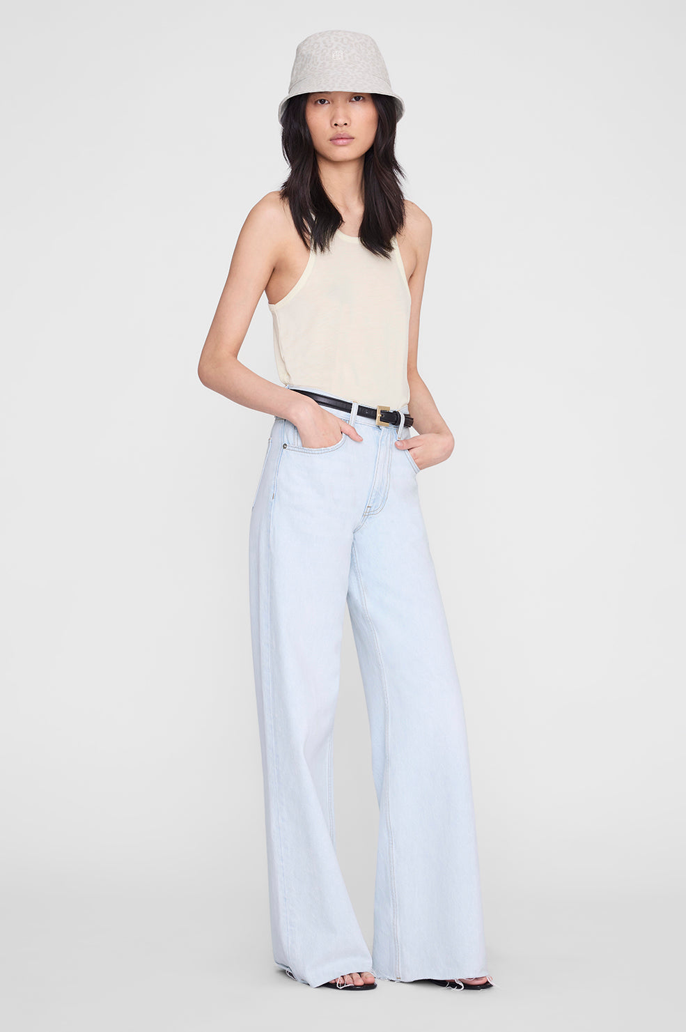 Anine Bing Nicks, Washed White Leopard, Bucket