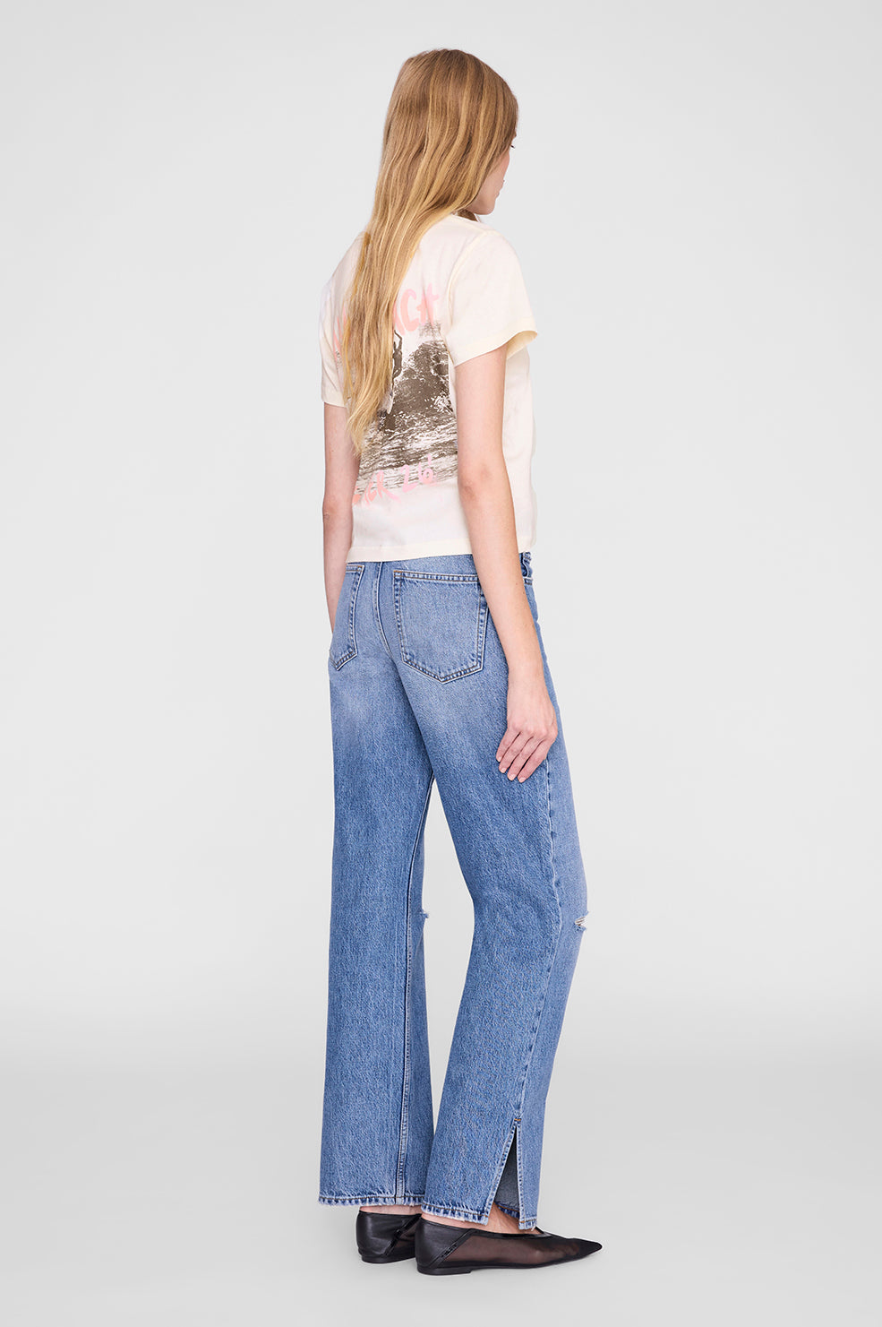 Anine Bing Shelley Tee Surfer, Ecru, Shirt