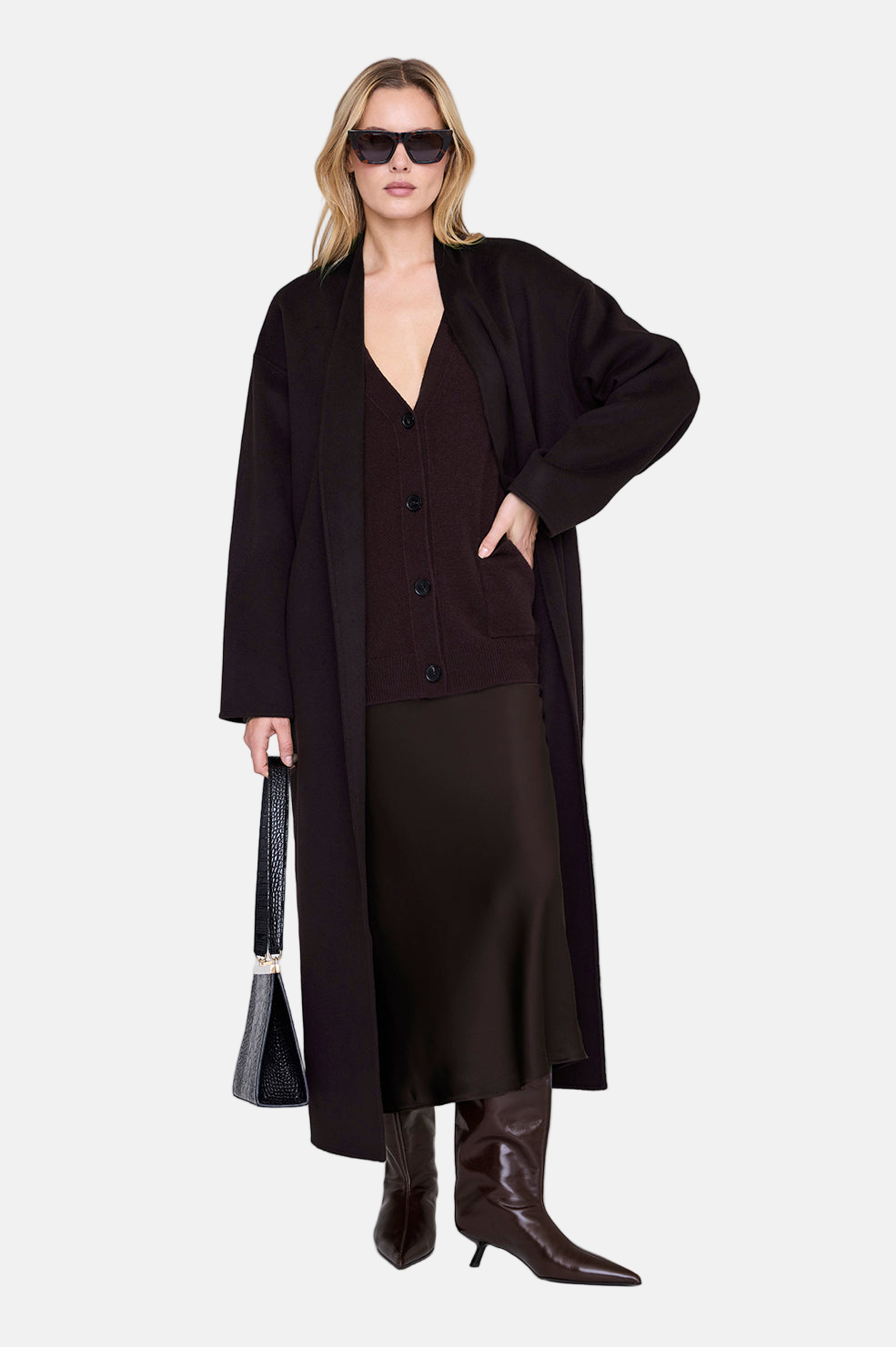 Anine Bing, Bar, Deep Brown, Seidenrock