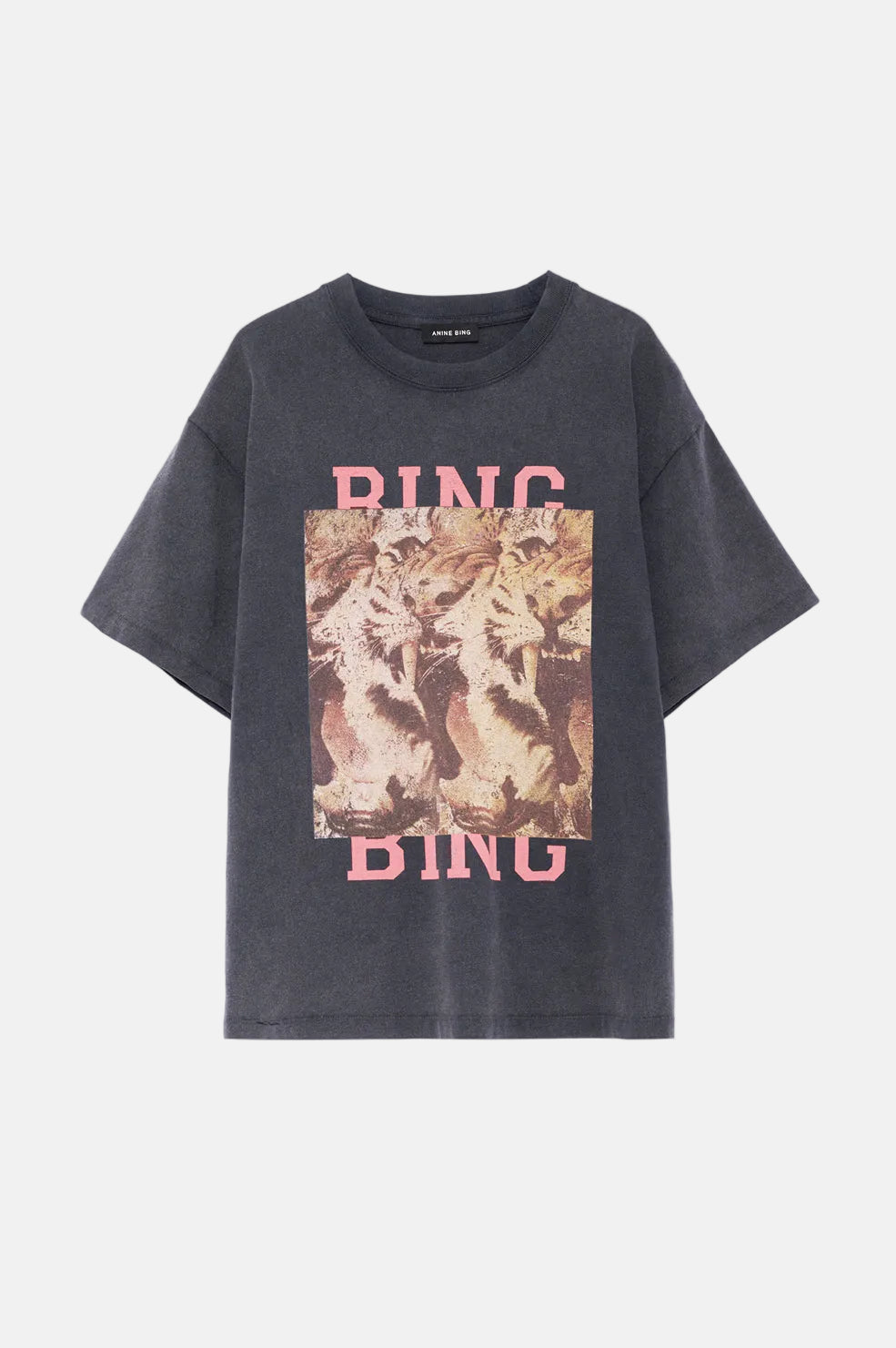 Anine Bing Cade Tiger Bing, Washed Black, T-Shirt