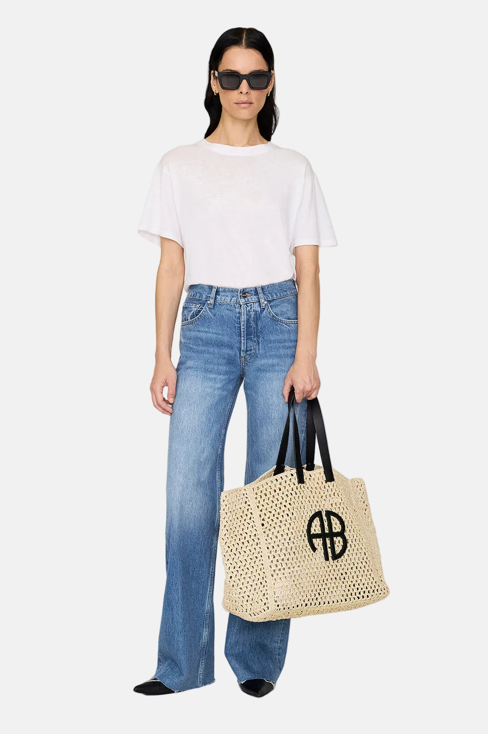 Anine Bing Large Rio Tote, Natural, Tasche