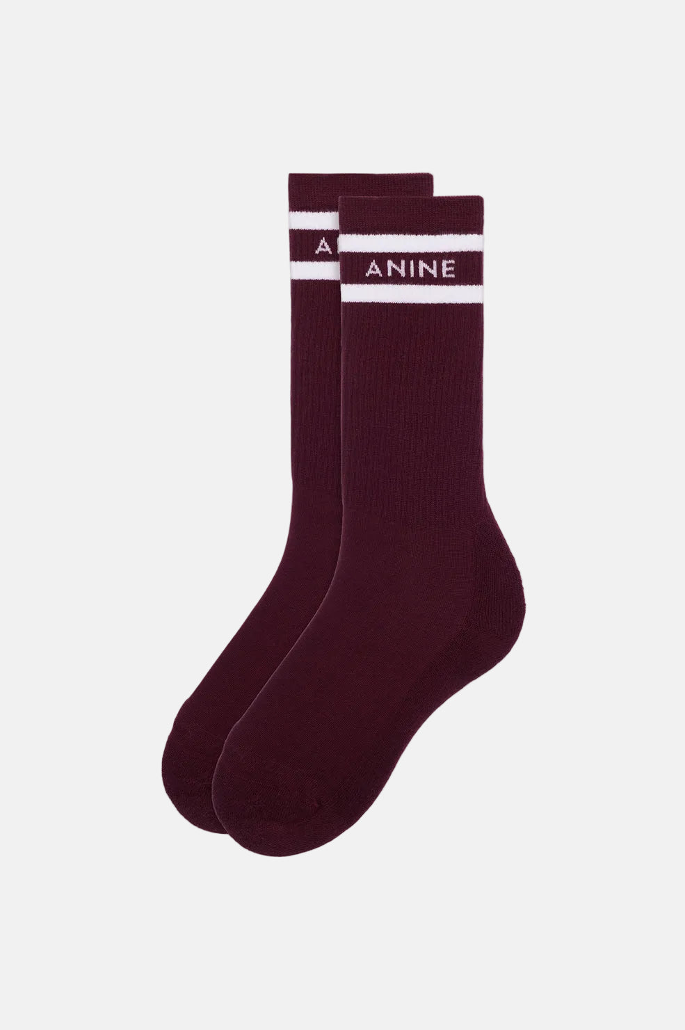 Anine Bing Sully Sporty, Rayures bordeaux/blanches, Chaussettes