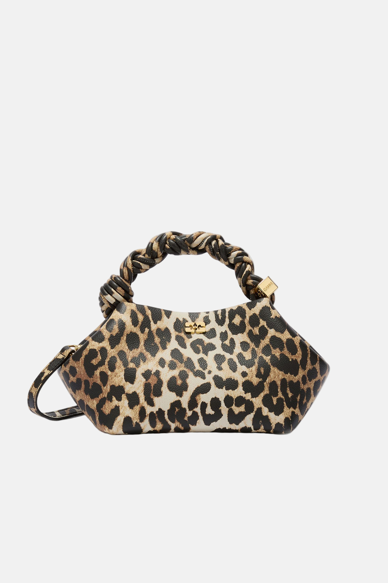 GANNI Bou Leopard Optik, Almond Milk, Tasche
