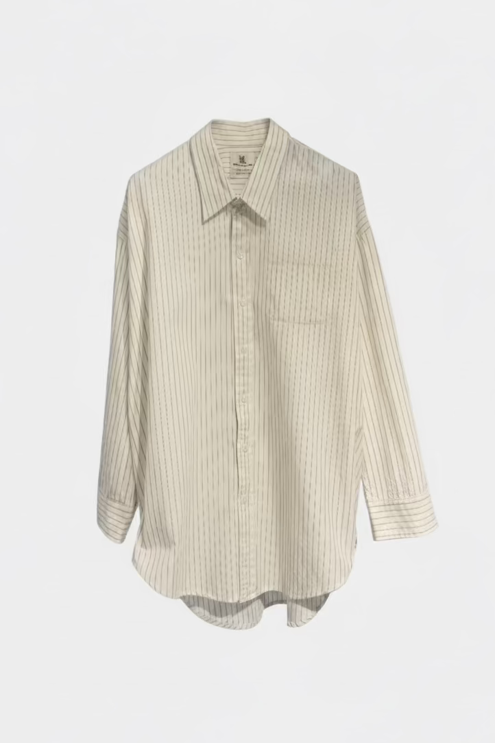 Denimist Sutton Button Front, Olive Green/Double Pinstripe, Shirt