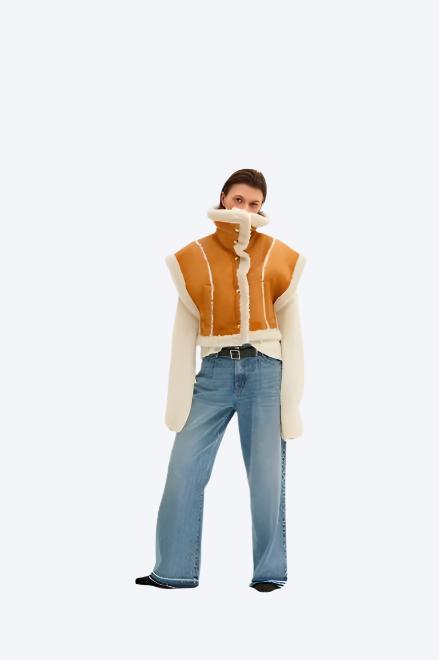 Mini Shearling, Honey, Vest