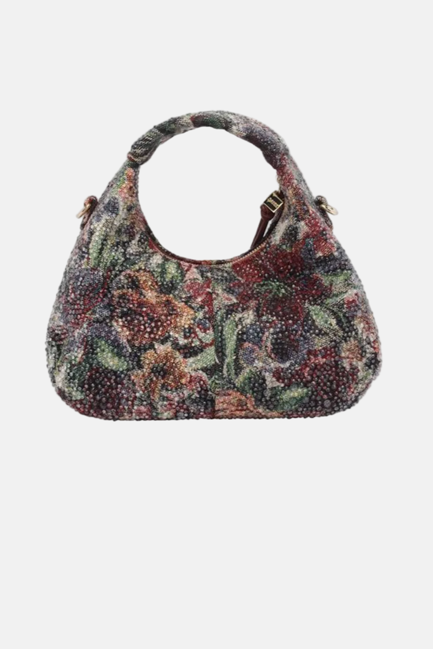 GANNI Hobo Mini Strass, Tawny, Tasche