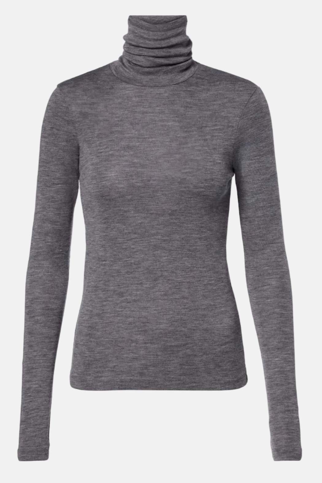 Róhe Fine Merino, Gris moyen chiné, Col roulé