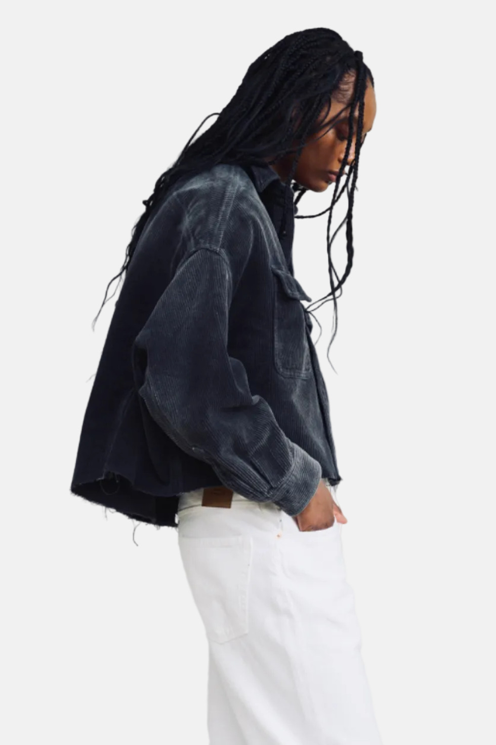 Denimist Cropped Utility, Washed Black Cord, Shirt