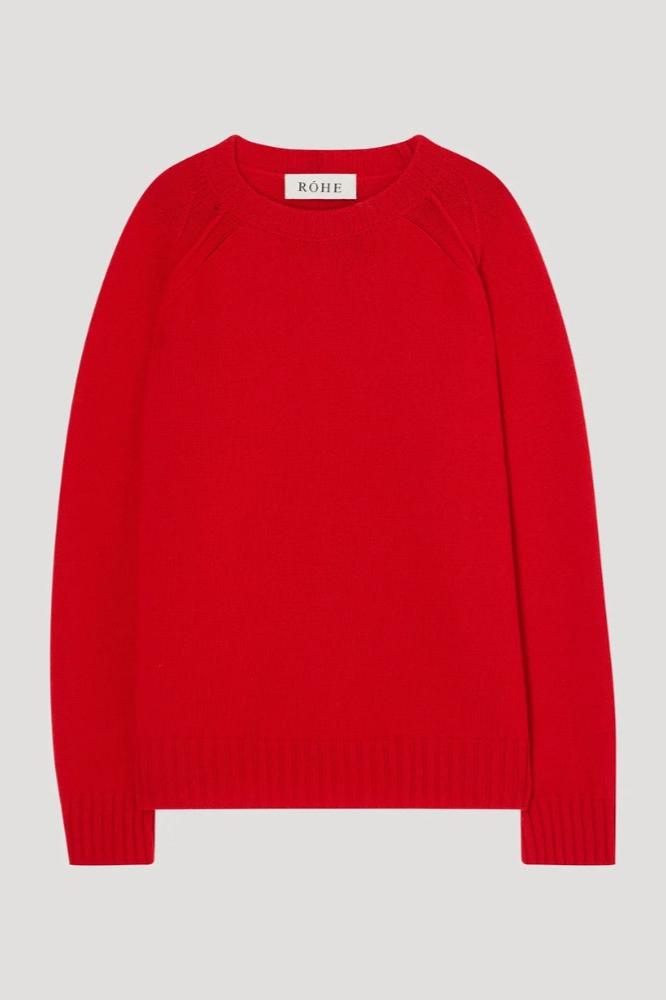 Wool Cashmere, Bright Red, Pullover