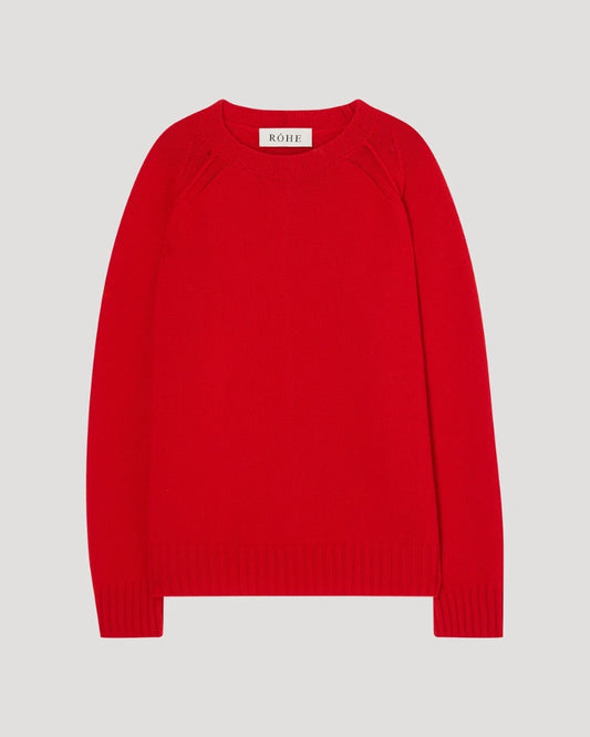 Wool Cashmere, Bright Red, Pullover