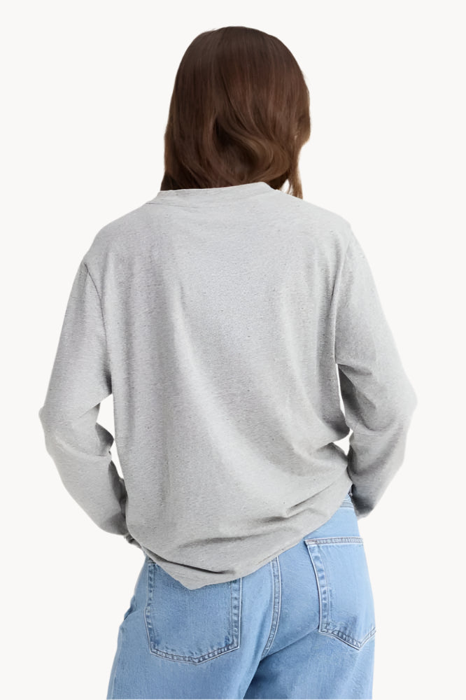 Slub melange, light grey, long sleeve