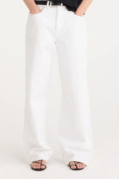 Low Waist Denim, Optic White, Jeans