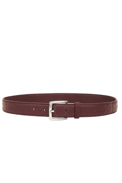 Ostrich Leather, Garnet, Belt