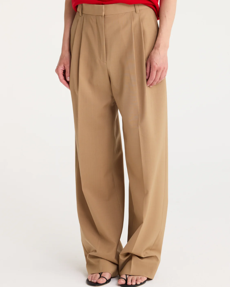 Wild Leg Pleated, Fawn, Pants