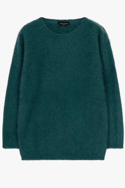 Girocollo Manica Baloon, Verde, Pullover