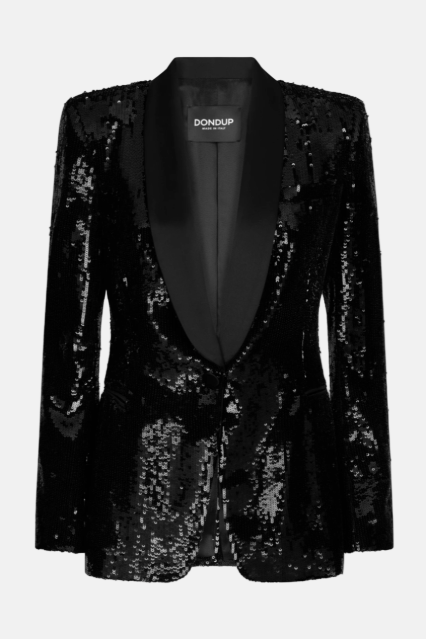 Dondup, Schwarz, Pailletten Blazer