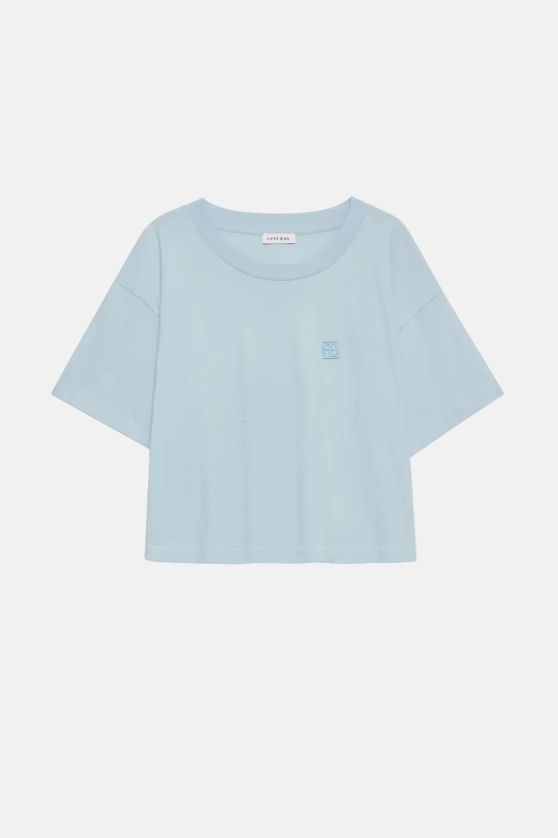 Anine Bing, Johnny, Pale Blue, Cropped T-Shirt