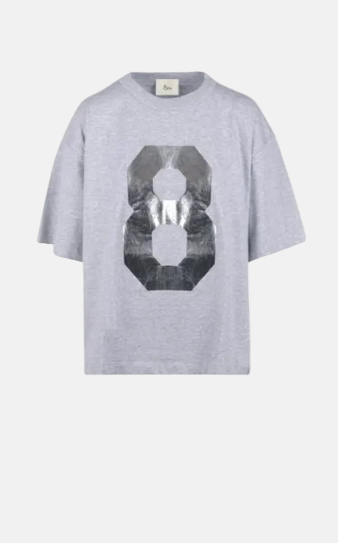 8PM Flora, Perlgrau / Silber, Cropped Shirt